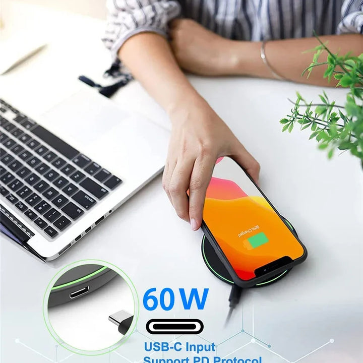 Fast Wireless Charging Pad for iPhone & Samsung Devices